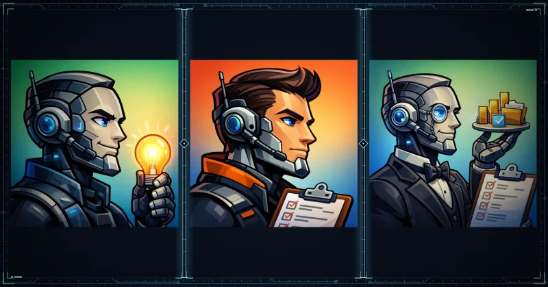 A collage of agent screenshots and chat snippets representing a network of coordinated AI agents